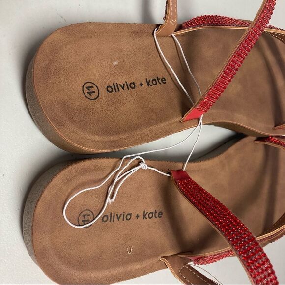 OLIVIA + KATE Women’s Sandals,Size 11,Style Hansel 64L, Red,‎ New WithoutTags - Picture 7 of 10